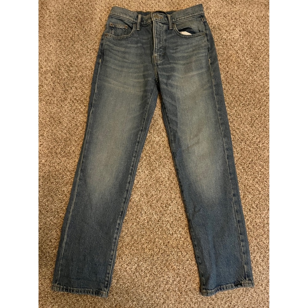 Lucky Brand Women's 90s Loose High Rise Straight Jeans 0/25 Blue Button Fly